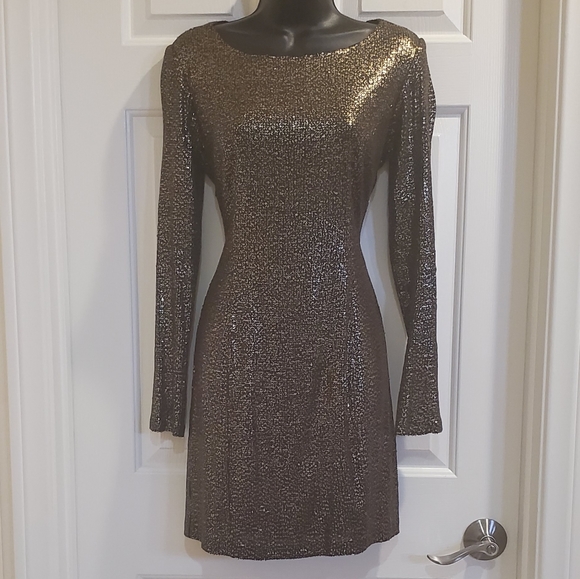 Black and Gold Sequence Dress - Picture 1 of 3